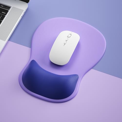 Ergonomic Mouse Pad with Wrist Rest,Cute Gel Mousepad Wrist Support - Small Mini Portable for Travel Mouse Pads for Desk Laptop,Computer,Office & Home Decor (Purple & Blue) - color: M-Purple&Blue