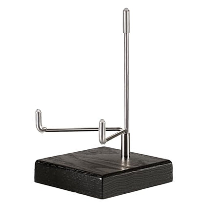 Hipiwe Display Stand Easel with Adjustable Stainless Steel Arm Easel with Wooden Base Easel Holder for Fossil Coral Geodes Rock Mineral Agate Plate Seashell Collectibles, 2.5"x2.5"x4.4" - size: Medium