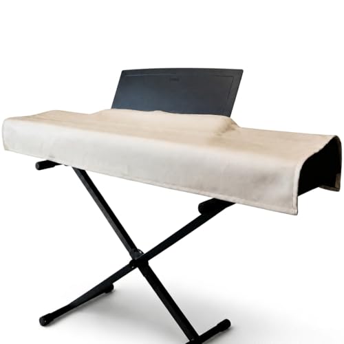 88 Keys Piano Keyboard Dust Cover PiuColor, Designed by Professional Pianist, Music Stand Compatible, Washable Digital Piano Cover, Blends with Your Room, Japan Design (Light Beige) - color: Light Beige