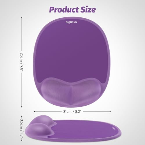 Ergonomic Mouse Pad for Vertical Mouse, Memory Foam(Lavender Purple) - color: Lavender Purple