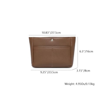 YONEBN waterproof Storage Bag Lightweight Large Capacity nylon Bag Inner Bag Handbag Organizer - color: Pu/Toffee Brown