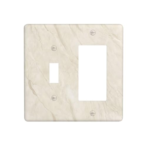 White Taupe Marble Abstract Luxury Outlet Covers 1 Toggle 1 Rocker Combination Decorative Wall Plate Electrical Switch Plates Light Switch Cover Plate for Bathroom Kitchen Home Decor - color: White Taupe Marble Abstract Luxury, size: 1 Toggle 1 Rcoker Com