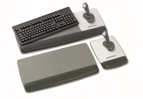 3M WR420LE Gel Wrist Rest Keyboard Platform, 19.5 x 10.5 Inch, Black Leatherette