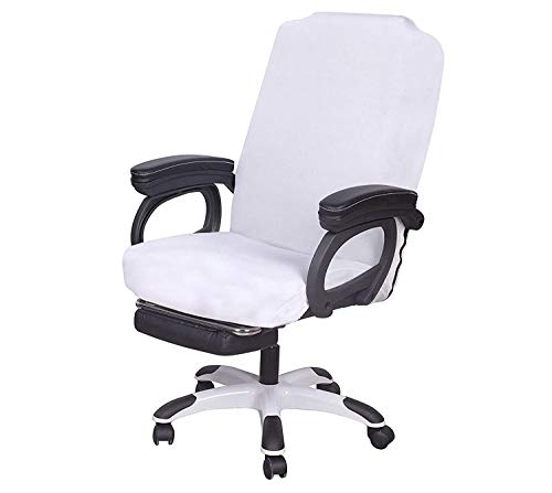SARAFLORA Office Chair Cover- Large, White- Removable Computer Chair Cover for Office Chair with Zipper for Universal Rotating Chair Desk Chair Cover High Back Chair Seat Washable Protector for Pets - color: White, size: Large | 1PCS