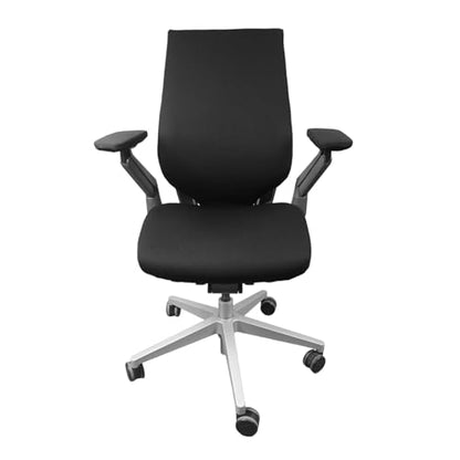 Suitable for Steelcase Gesture Office Chair Covers (4-piece Set, Including armrest Covers), Breathable, Comfortable, dustproof, Stain-Resistant, and Non-Slip (Graphite Black) - color: Graphite Black