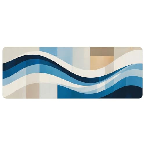 Leather Minimalist Desk Pad, Colorful Art Mouse Pad Large Computer Keyboard Gaming Mousepad Waterproof Desktop Protector & Cover, Decorative PU Leather Laptop Mouse Mat Home Decor 10 x 25.6 inch C93 - color: colorful-23