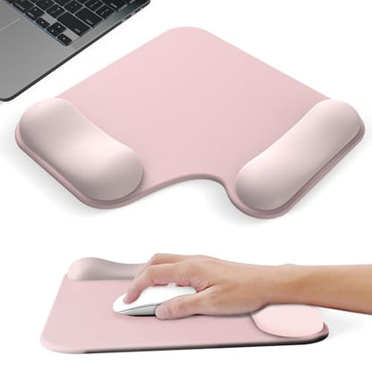 Ergonomic Mouse Pad with Gel Wrist Rest (1" & 1.2" Dual Height) - Cute Mouse Pads Compact Mousepad Desk Mat Office, Gaming & Carpal Tunnel Relief | Non-Slip Rubber Base Pale Pink - color: Pale Pink