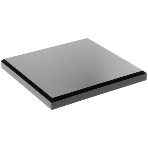 Plymor Black Acrylic Square Beveled Display Base, 7" W x 7" D x 0.75" H - size: 7" x 7" x 0.75"