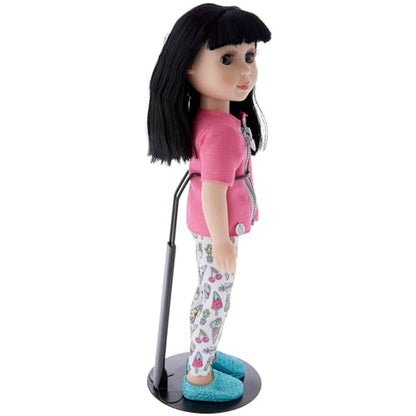 Plymor DSP-70B Black Adjustable Doll Stand, fits 12, 13, 14, 15, 16, and 17 inch Dolls or Action Figures, Waist is 2.25" - 2.75" wide, 6" - 8" around - color: Black