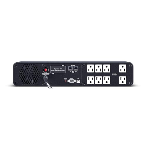 CyberPower CP1500PFCRM2U PFC Sinewave UPS Battery Backup, 1500VA/1000W, 8 Outlets, AVR, Short Depth 2U Rackmount, UL Certified - size: 1500VA, style: Rackmount 2U