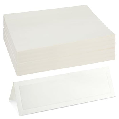 Blank Foldover Place Cards - Printable Cardstock for Inkjet & Laser - Wedding Seating Chart & Buffet Label - Table Name Card & Name Tag - 3.5 x 11 in, White, Pack of 60