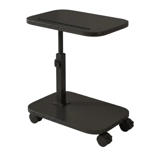 C Table End Table Adjustable Height, 360°Swivel TV Tray Table Couch Tables C Shaped Side Tables Living Room and Bedroom for Sofa, Bed,Chair (Black) - color: Black