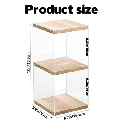 Rainmae CD Holder Desk Rack Organizer, Wooden CD Holder Stand, CD Storage Rack, Game Disc Display CD Organizer Desk Stand Protection Storage Cube, Fit for Theatre Room Collectibles Holds 24 CD Case - size: S