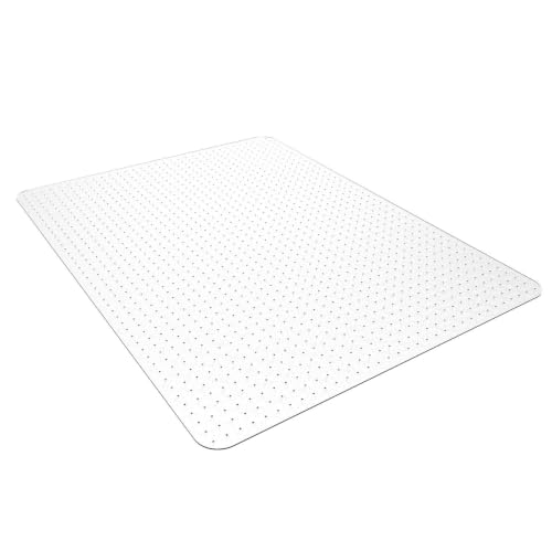 Office Chair Mat, 36" x 48" Transparent Desk Chair Mat for Low Pile Carpeted Floor, Easy Glide Carpet Floor Protector Mat for Home and Office - color: Spiked Clear, size: 36" x 48" Rectangular
