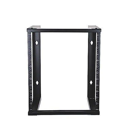 AEONS 12U Open Frame Wall Mount 19-Inch IT Network Server A/V Equipment Rack 16" Depth 12-24 Threaded 2-Post Mounting, Black - style: 12U-16"D