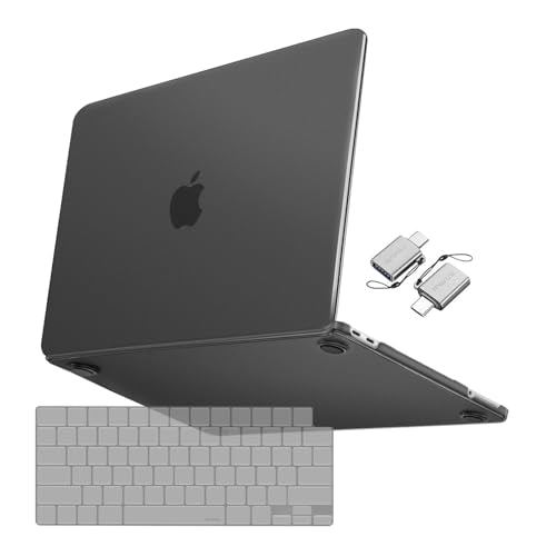 MOSISO Matte Cover Compatible with MacBook Neo Case 13 inch 2026 Model A3404, Ultra-Thin Precision Fit Scratch & Fingerprint Resistant Hard Shell Case&TPU Keyboard Cover&Type C, Black Clear - color: Black Clear