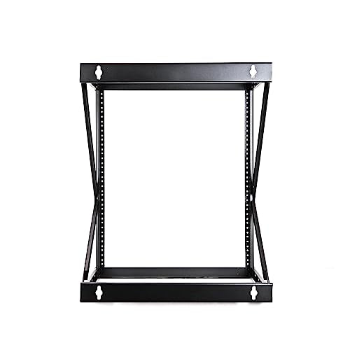 AEONS 12U 2-Post Wall Mount Open Frame 19-Inch IT Network Server A/V Equipment Rack 18” Depth 12-24 Threaded 150lbs Weight Capacity, Black - style: 12U-2Post