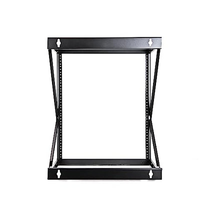 AEONS 12U 2-Post Wall Mount Open Frame 19-Inch IT Network Server A/V Equipment Rack 18” Depth 12-24 Threaded 150lbs Weight Capacity, Black - style: 12U-2Post