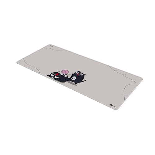 Pixio Mouse Pads - 36 x 16 inch XXL Playful Cats (Center) Beige Multifunctional Large Desk Mats for Gaming, Office, Desktop Anti-Slip Waterproof Washable Computer Mouse Mat - color: Beige Playful Cats (Center)