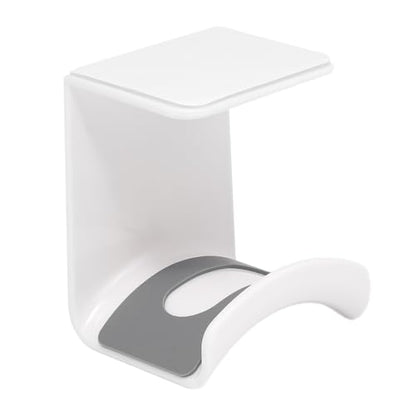 1Pcs White ABS Plastic Headphone Stand Hanger, Hanging Headset Holder Hook Under Desk, Adhesive Earphones Hangers for Desk Headphone Hanger, Most Headphones and Controller - color: White, size: Under Desk