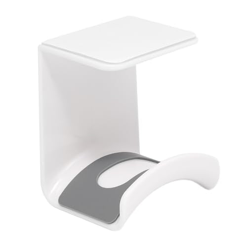 1Pcs White ABS Plastic Headphone Stand Hanger, Hanging Headset Holder Hook Under Desk, Adhesive Earphones Hangers for Desk Headphone Hanger, Most Headphones and Controller - color: White, size: Under Desk