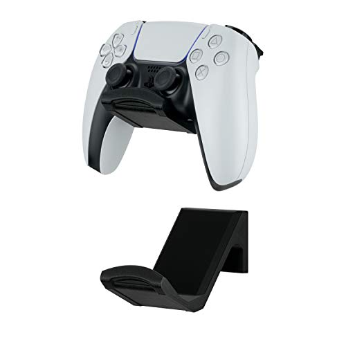Game Controller Wall Mount (2 Pack) for PS5 DualSense Holder Hanger Stand bracket for Playstation PS5 Gamepad, No Screws, Strong VHB Adhesive (Black), by Brainwavz - color: Wall Mount - 2 pack