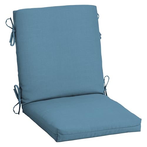 Arden Outdoor Midback Chair Cushion, 18 x 16.5, Rain-Proof, Fade Resistant French Blue Texture - color: French Blue Texture