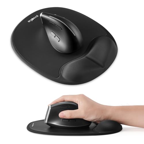 Ergonomic Mouse Pad with Skin-Friendly Lycra Memory Foam Wrist Rest, Easy-to-Clean Smooth PP Surface, and Non-Slip PU Base – Ideal for Vertical, Ergonomic, and Office Mice (Jet Black) - color: Jet Black