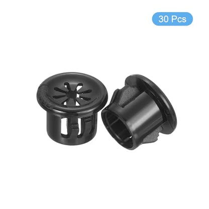 uxcell 30Pcs Cable Grommets, Snap Bushing Grommet for Holes with 0.43"(11mm) Mounting, Round Nylon Snap in Cable Desk Grommet for Cables and Cords Management, Black - size: 11mm
