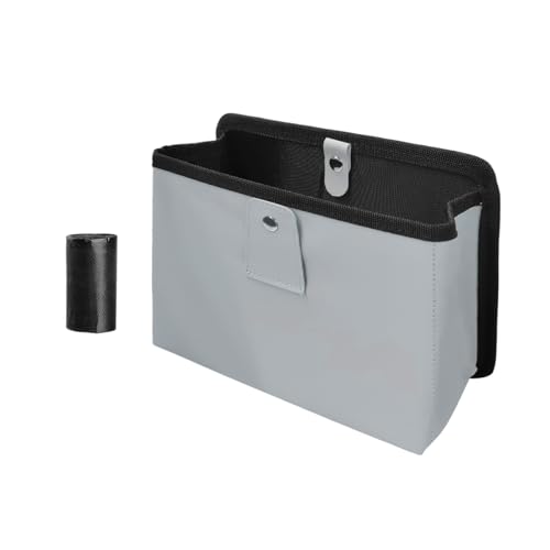 Yourkar Car Trash Can, Foldable Waterproof Leather Car Garbage Organizer Holder, Automotive Mini Dustbin Container with One Roll Trash Bag, Universal Interior Car Accessories (Gray, M) - color: Gray, M