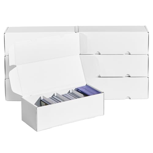 NUMINA 7 Pack 600 Card Storage Boxes, Organizer for Trading Card Collection, Heavy Duty Sports Cardboard Box, Trading Gaming Cards Storage Box with Adjustable Dividers - size: 10 in (7-Pack)