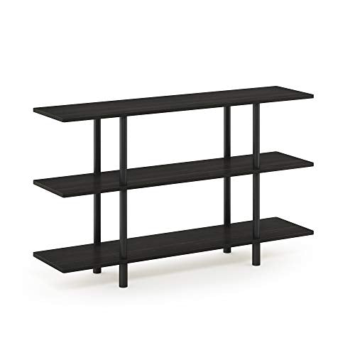 Furinno Turn-N-Tube 3-Tier Wide Display Shelf, Espresso/Black - color: Espresso/Black, style: 3-Tiers