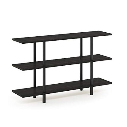 Furinno Turn-N-Tube 3-Tier Wide Display Shelf, Espresso/Black - color: Espresso/Black, style: 3-Tiers