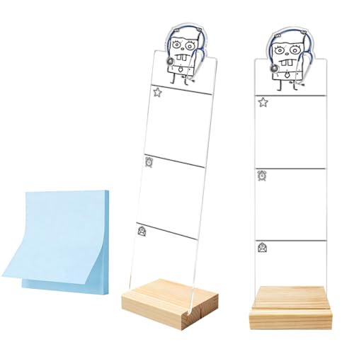 Monitor memo Board Computer Monitor memo Board Sticky Note Organizer Stethoscope Acrylic Desk Accessories Removable Wooden Base Set Sticky Notes 100 Sheets 11.8×3.1 inches - color: Stethoscope 01