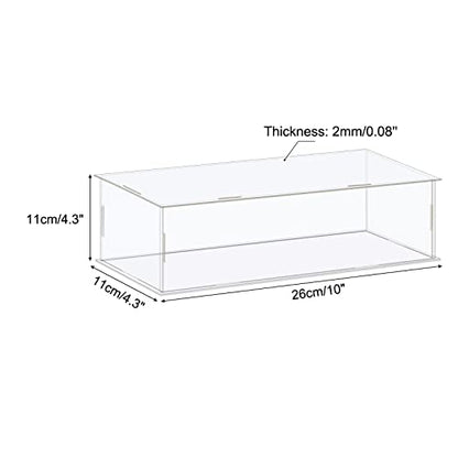 MECCANIXITY Acrylic Display Case Box Clear Dustproof Protection Showcase 10x4.3x4.3 Inch for Collectibles Display - size: 10x4.3x4.3 Inch