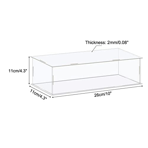 MECCANIXITY Acrylic Display Case Box Clear Dustproof Protection Showcase 10x4.3x4.3 Inch for Collectibles Display - size: 10x4.3x4.3 Inch