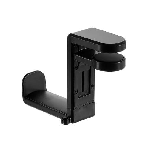 HARFINGTON Headphone Stand Holder 360 Degree Adjustable Clamp Desk Hook Clamp 0.39"-1.65" Clamping Range PC Gaming Headset Stand for Headphone Earphone, Black - color: Black