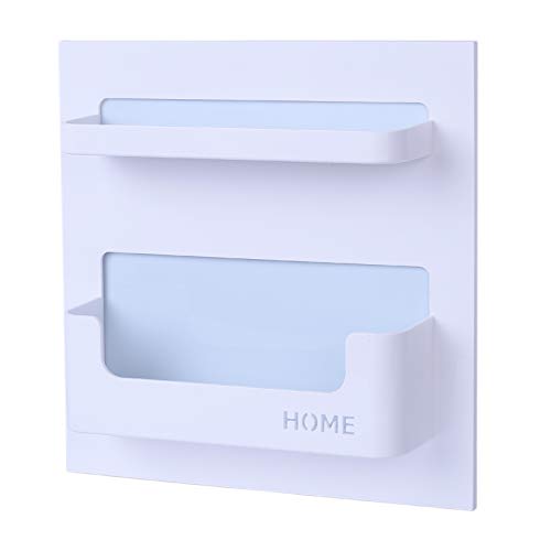 Bedside Shelf Bedroom Dorm Room Rack Organizer Storage -Use as Kid Student Wall Shelf to Organize Headphone,Remotes,Glass,Cellphones(Horizontal Type/White) - color: Horizontal Type / White