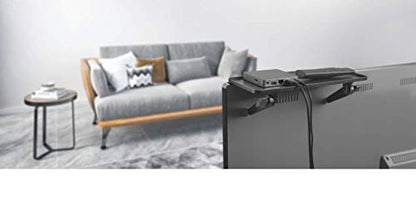 Mount Plus 09-02 Top Shelf TV Mounting Bracket 12-inch Wide Platform | Holds Speaker, Streaming Device | Protective Ledges | Made for Apple TV and Remote - color: 1 Pack Black Protective Ledges