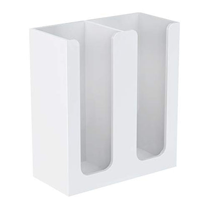 Richboom Acrylic Coffee Cup and Lid Storage Organizer Holder, 2 Compartments, White - color: White