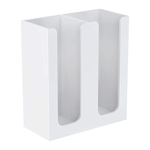 Richboom Acrylic Coffee Cup and Lid Storage Organizer Holder, 2 Compartments, White - color: White
