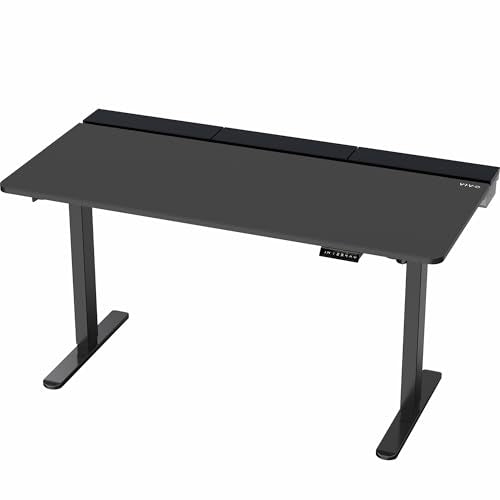 VIVO Black 60 x 30 in Stand Up Desk, DESK-KIT-1B6-P3B | Electric, Holds 220 lbs, Sit Stand, Height Adjustable Table, Cable Tray, Full-Size Mouse Pad, Office Furniture, Black Frame - color: Black Top / Black Frame, size: 60 x 30