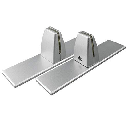2 Pcs Sneeze Guard Clamp, Bracket Sneeze Guard Shield Base for Countertops, Stick On Heavy Duty Auminum Partition Guard Clamp, Panel Support Clamp Stand for Clear Desktop Counter Reception - color: Argentée