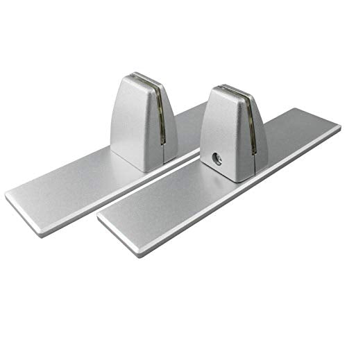 2 Pcs Sneeze Guard Clamp, Bracket Sneeze Guard Shield Base for Countertops, Stick On Heavy Duty Auminum Partition Guard Clamp, Panel Support Clamp Stand for Clear Desktop Counter Reception - color: Argentée