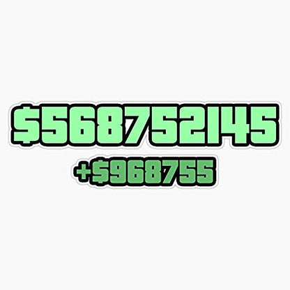 Gaming Money $ Sticker Vinyl Waterproof Sticker Decal Car Laptop Wall Window Bumper Sticker 5"