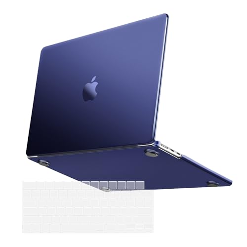 MOSISO Ultra-Thin & Seamlessly Closes Cover Compatible with MacBook Air 13 inch Case M5 M4 M3 M2 2026-2022 A3449 A3240 A3113 A2681, 2 in 1 Kit Anti-Fingerprints Shell for Mac Air 13.6, Navy Blue - color: Navy Blue