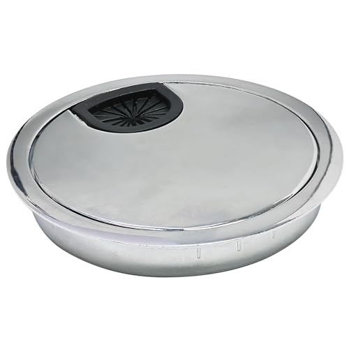 Desk Grommet 2-3/8" (60 mm), Desk Cord Hole Cover, Cable Grommet Metal Zinc Alloy Materilal, Desk Hole Grommet for Office and Home Table Cable, Detachable Cable Cord Organizer (Bright Silver 1 Pcs) - size: 2-3/8" (60 mm), style: Bright Silver