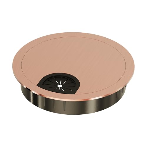 Desk Grommet 2 Inch 50mm, Zinc Alloy Computer Desk Wire Hole Cover, Office Desktop Cord Cable Hole Metal Ring, Red Bronze - size: 2" Red Bronze