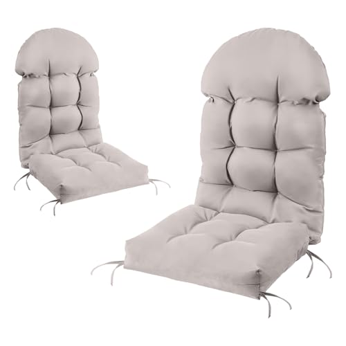 Adirondack Chair Cushions Set of 2, Rocking Chair Cushions High Back, Thickened Patio Chair pad for Indoor and Outdoor, 44''L x 19''W x 4''H - color: Beige Gray, size: Set of 2