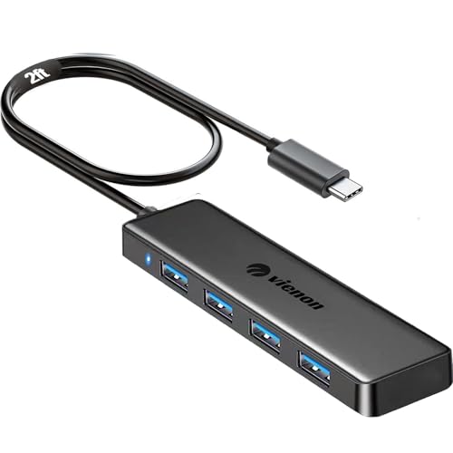 VIENON USB C Hub with 4 USB 3.0 Female Ports, USB C Splitter USB Extender for C Port Laptop, iMac Pro, MacBook, iPad Pro, Dell, Acer, HP, ASUS, Printer, Camera,Keyborad, Mouse etc-2ft - size: 2FT, style: USB-C Hub